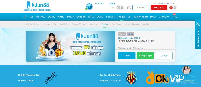 Khuyến mãi casino trực tuyến tại Jun88